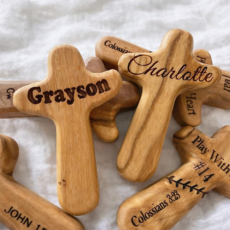 Baseball Pocket Cross Personalized Teen Easter Basket Stuffer for Boy Baseball Wooden Pocket Cross Christian Athlete Easter Gift for Godson