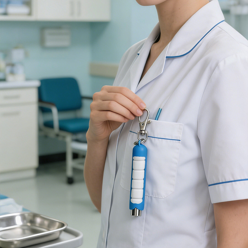 Novelty External Catheter Pen Light Keychain – Funny Light Keychain for Nurse Gift, Medical Humor Accessory