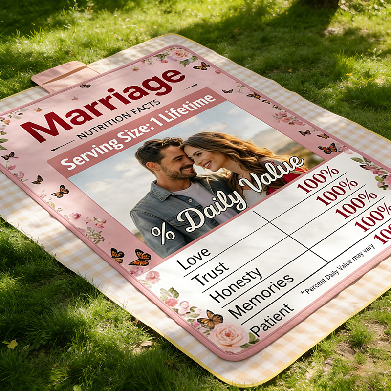 Personalized Marriage Nutrition Facts Blanket Funny Couple Throw Blanket Marriage Gift Anniversary Gift for Couple Newlywed Gift