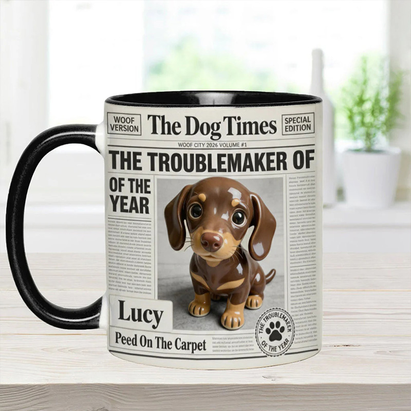 Personalized Dog "The Troublemaker Of The Year" Mug For Pet Lover Gift