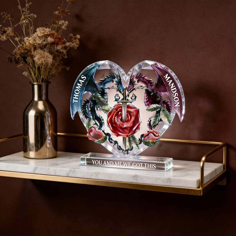 Personalized Retro Dragon Couple Plaque Couple Gift Home Decoration Anniversary Gift for Couple