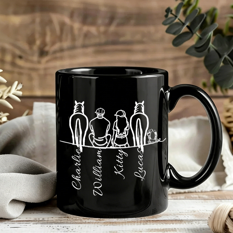 Personalized Horse Character Mug Ceramic Cup Your Silhouette Always With Me Gift for Horse Riding Equestrian Lovers