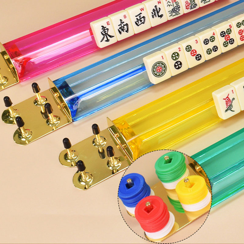 Mahjong Racks and Bag Set Transparent Color Injected Acrylic Matte Finish