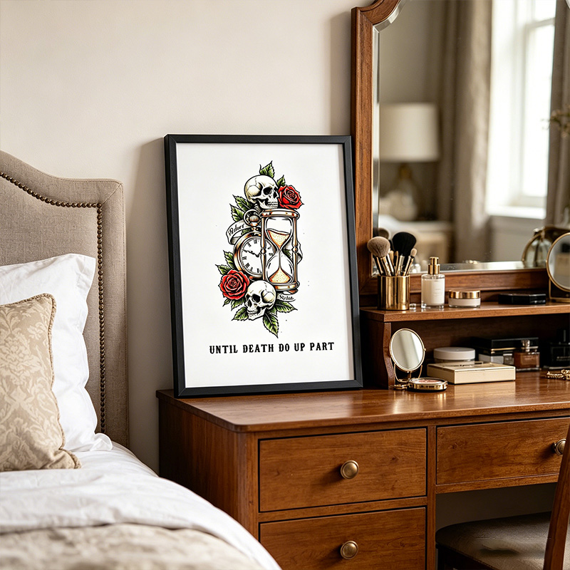 Personalized Couple Skeleton Print Poster Until Death Do Up Part Poster Couple Gift 