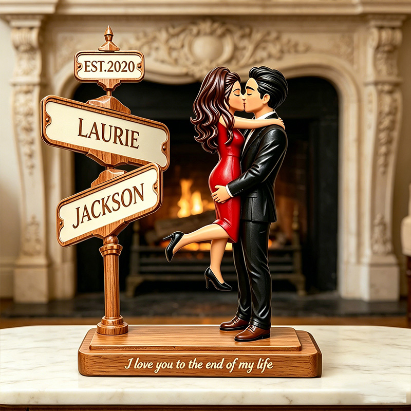 Personalized Couple Street Sign Design Plaque Valentine's Day Gift for Couple with Name Road Sign Gift