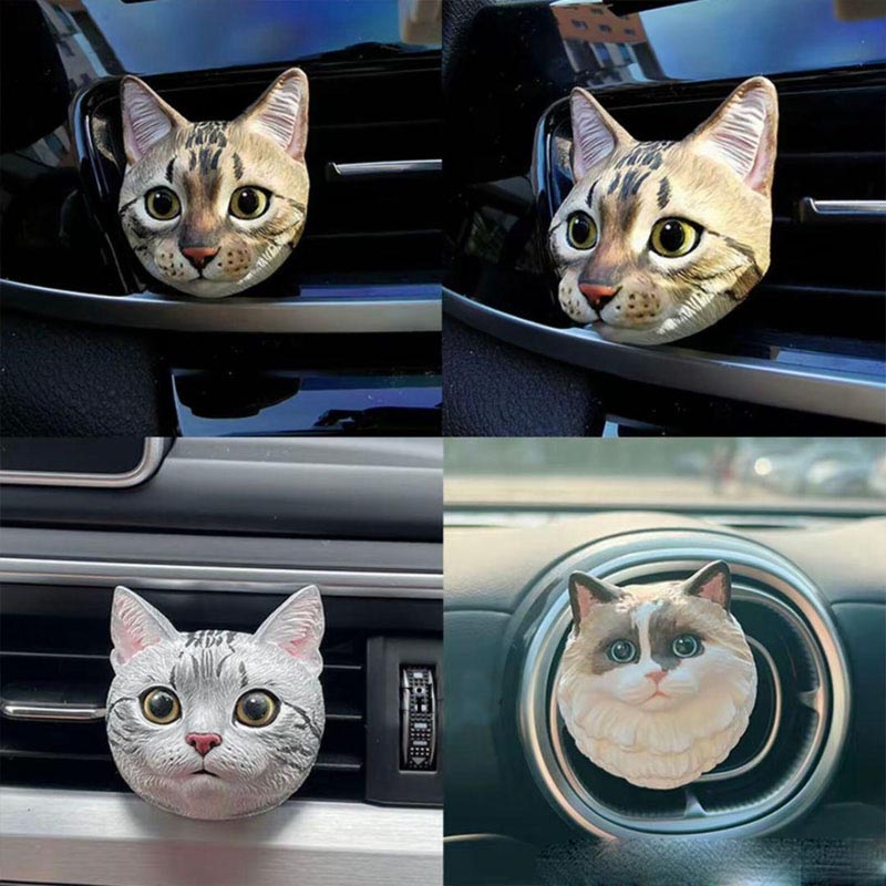 Personalized Pet Lover Pet Photo Dog Cat Plaster Sculpture Car Diffuser