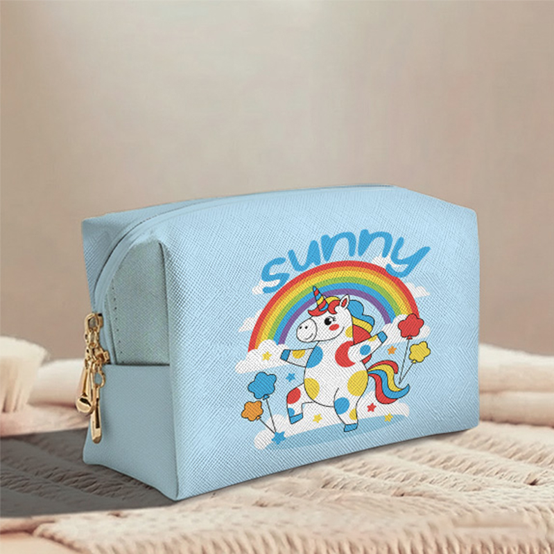 Personalized Funny Rainbow Dream Pony Custom Name Toiletry Bag for Kids Travel and Daily Use