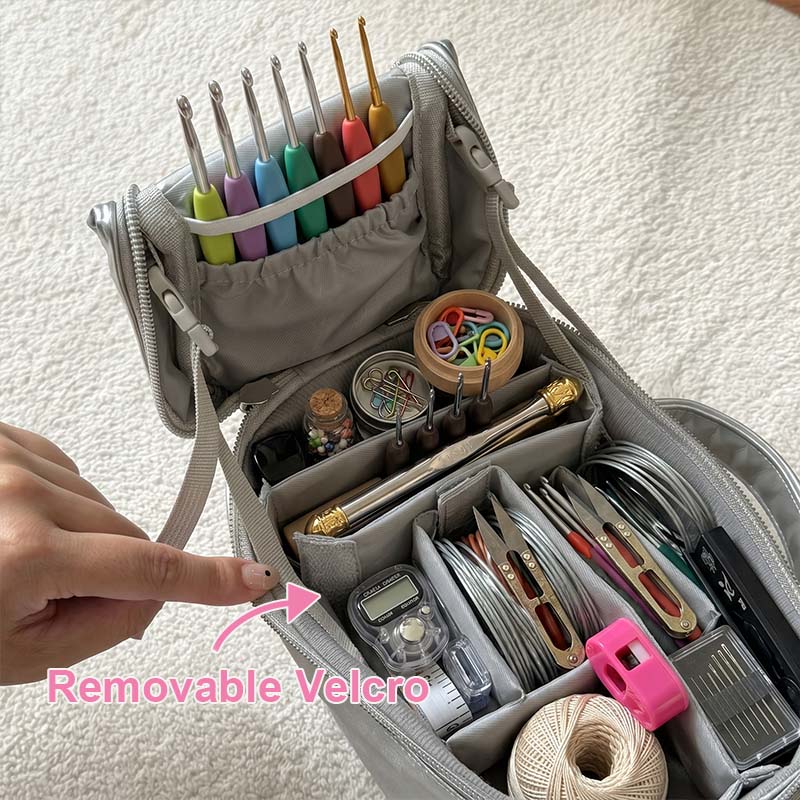 Personalized Crochet Tool Bag Custom Name with Birthday Flowers Leather Crochet Tool Bag Crochet Tool Case Crochet Tool Box  Crochet Gift