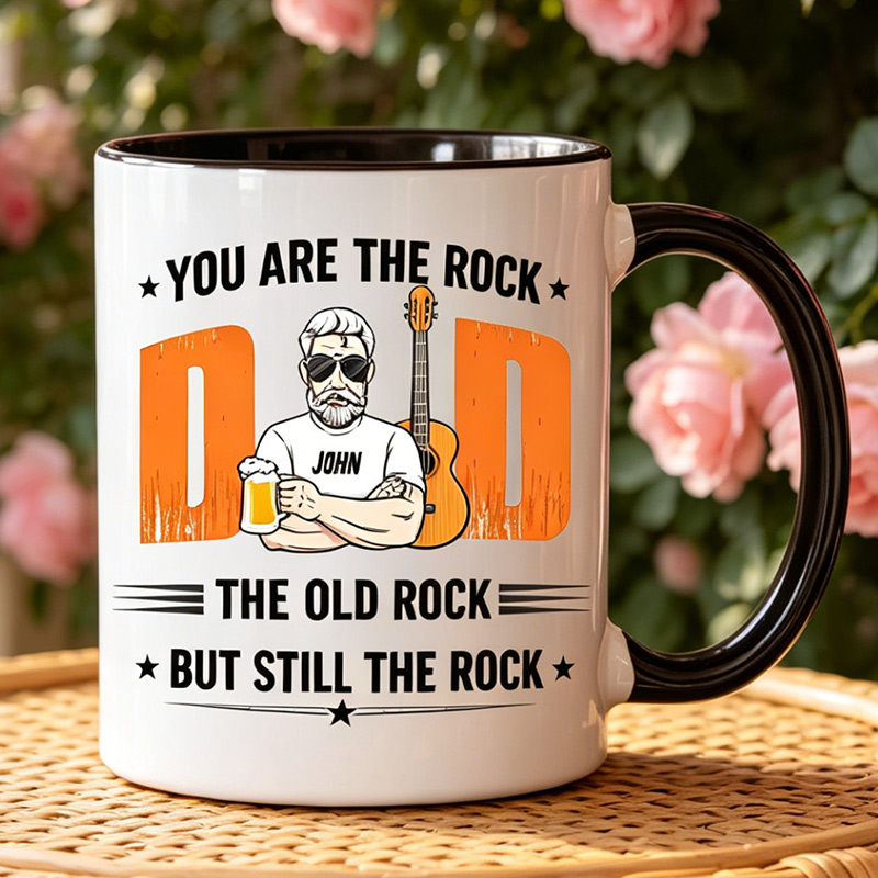 Personalized You Are The Rock The Old Rock But Still The Rock 11 oz Ceramic Mug Dad Photo Mug Father's Day Gifts for Him