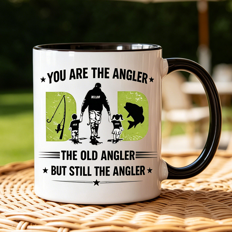 Personalized You Are The Angler The Old Angler But Still The Angler 11 oz Ceramic Mug Dad Photo Mug Father's Day Gifts for Him