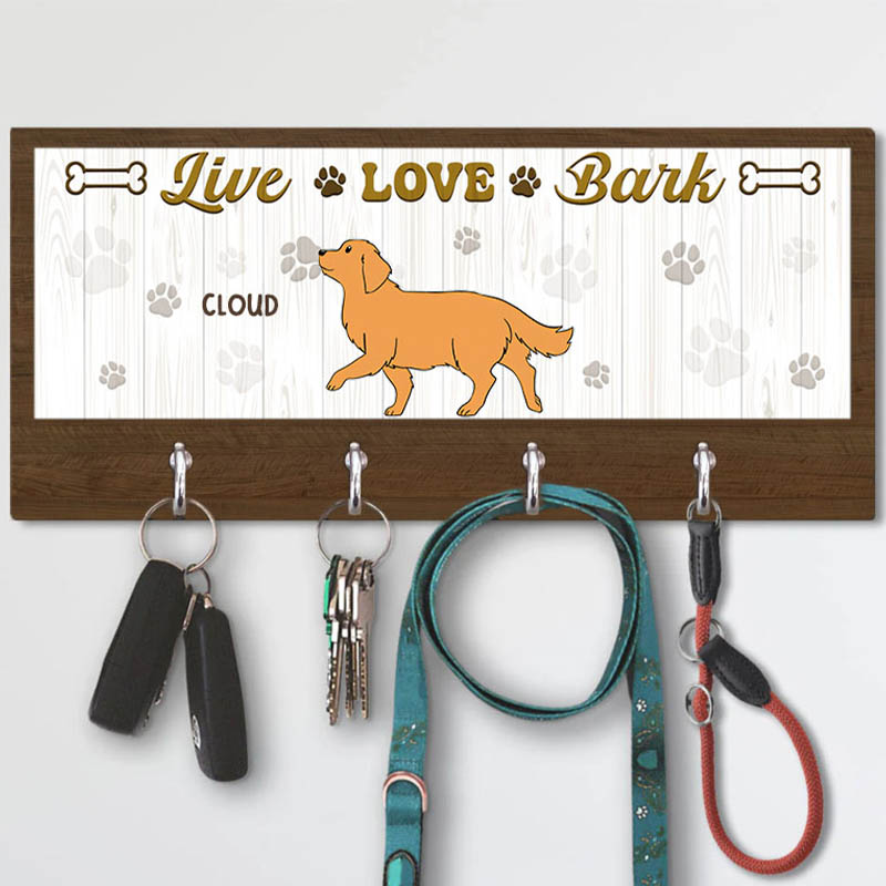 Personalized Dog Lover Live Love Bark Key Holders