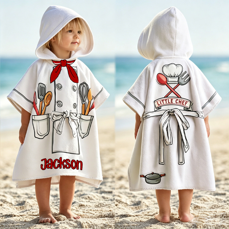 Personalized Little Chef Apron And Utensils Cartoon Kitchen Cooking Ad