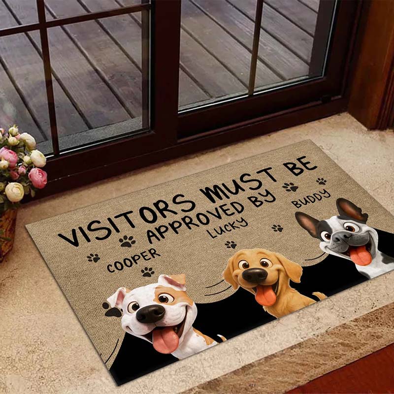 Personalized Dog Lover Approved By Dog Cartoon Version Doormat