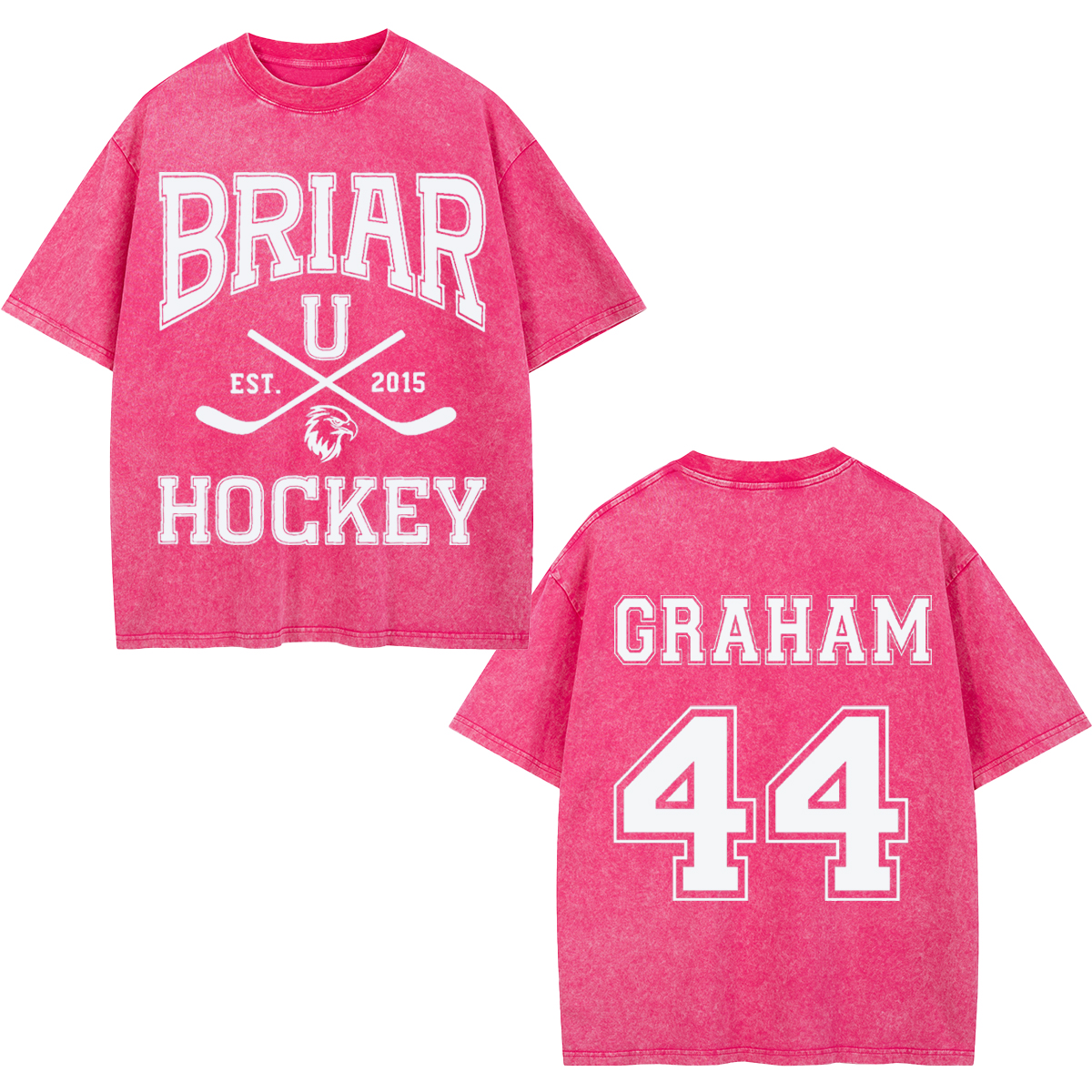 Personalized Hockey Washed T-Shirt Custom University Hockey Tee Custom Name and Number Hockey Lover Gift