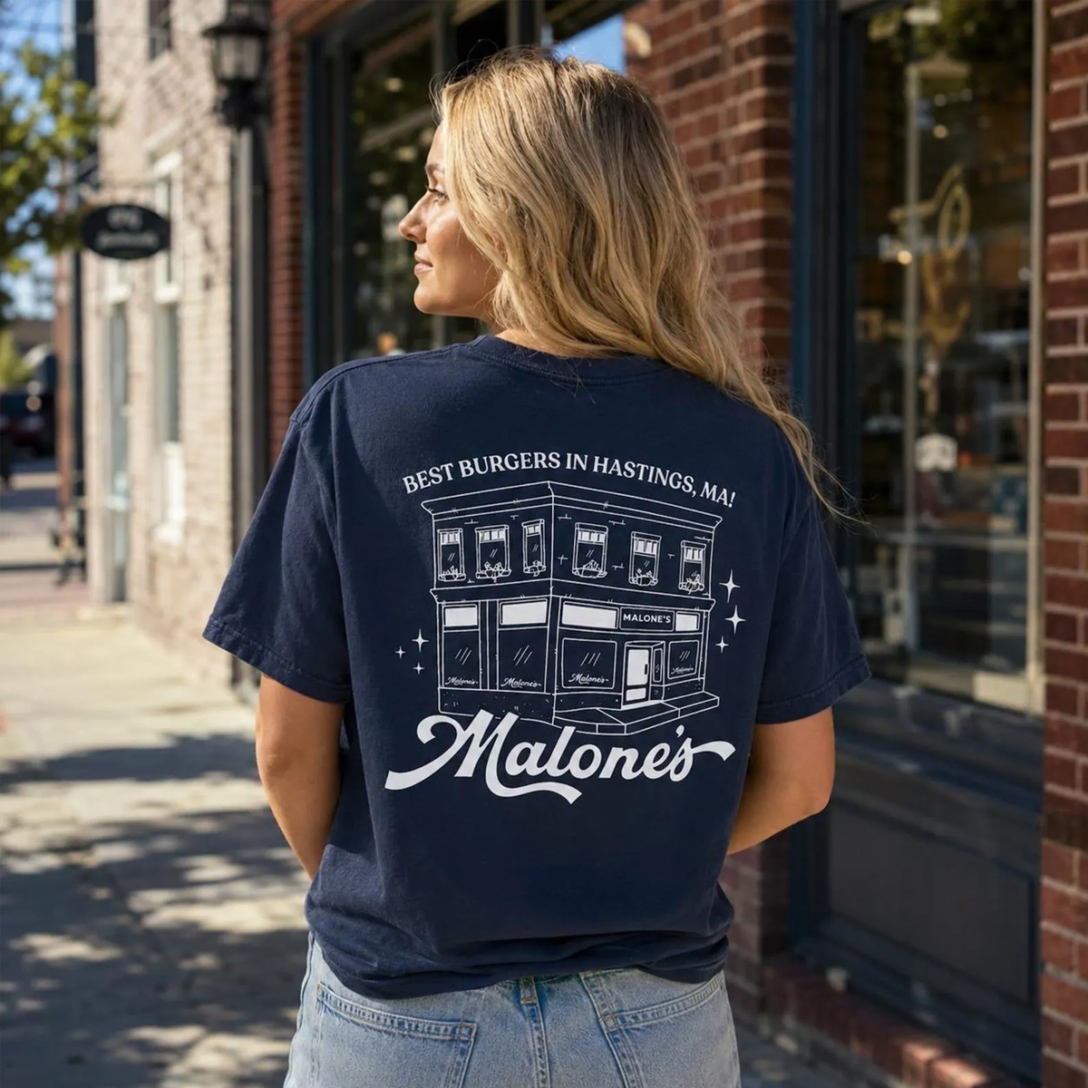 Personalized Malone’s Burger Shirt Best Burgers in Hastings MA Tee Vintage Restaurant Graphic T-Shirt Hockey Team Fan Gift