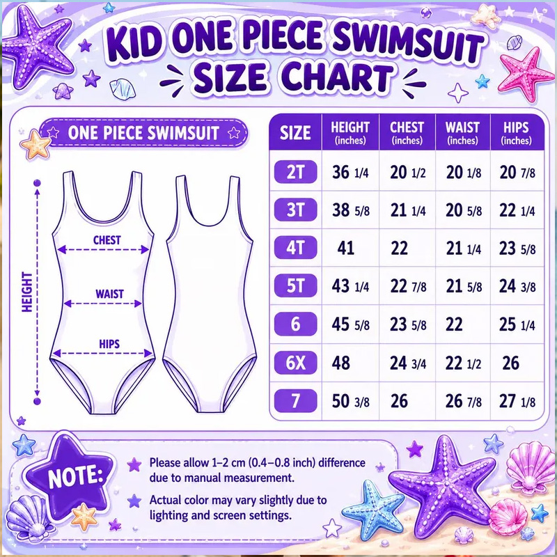 Personalized Rainbow Horse Seashells And Starfish Beach Fantasy Print For Girls Summer Vacation Children's Swimsuit