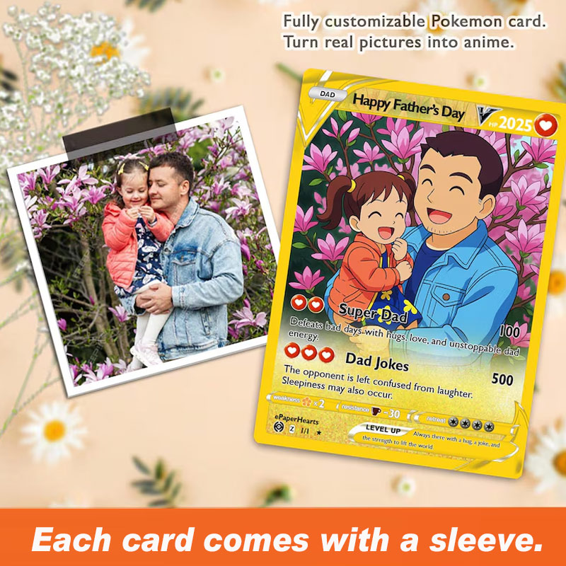Personalized Father's Day Pokemon Card Custom Pokemon Card Gift For Dad Father's Day Gift Pokemon Present