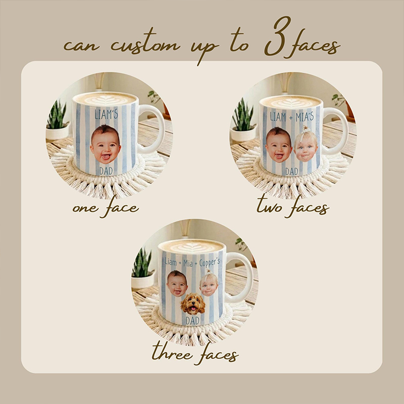 Personalized Dad Mug Father's Day Mug Gift for Dad Custom Baby Face Mug New Parents Gifts Grandparent Present