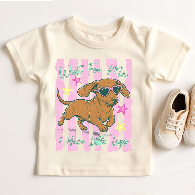 Wait For Me I Have Little Legs Dachshund Kids T‑Shirt  Funny Dog Tee Kids Shirts