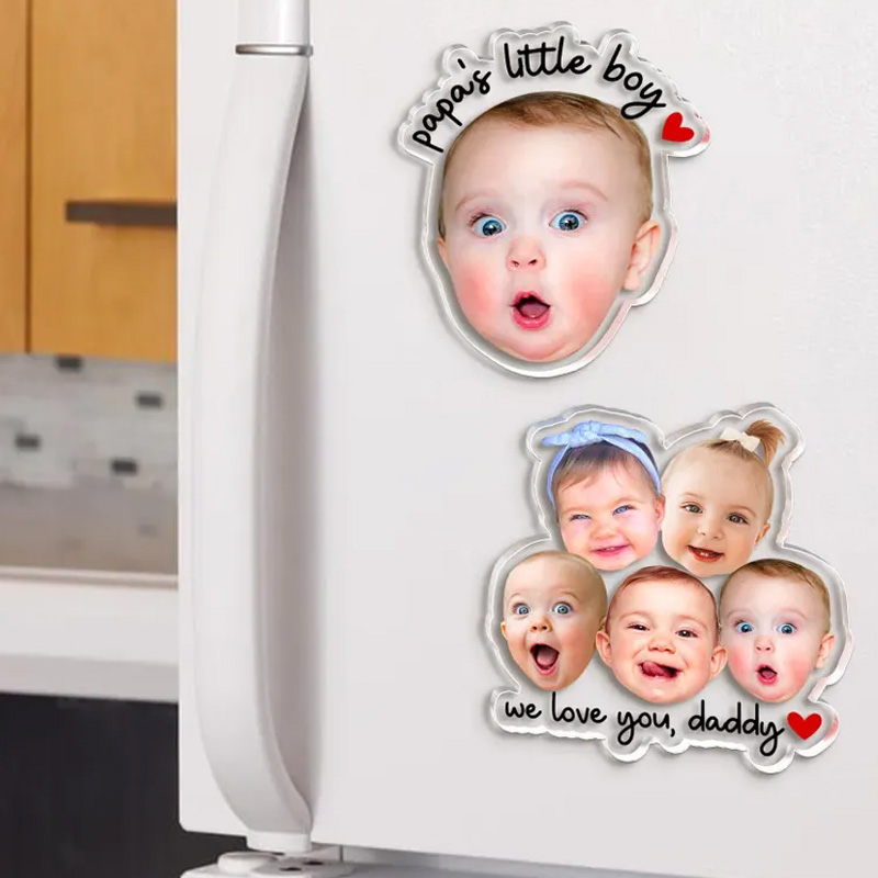 Personalized Funny Face Photo Baby And Pet Custom Text Gift For Family Friends Cute Home Decor Refrigerator Magnets