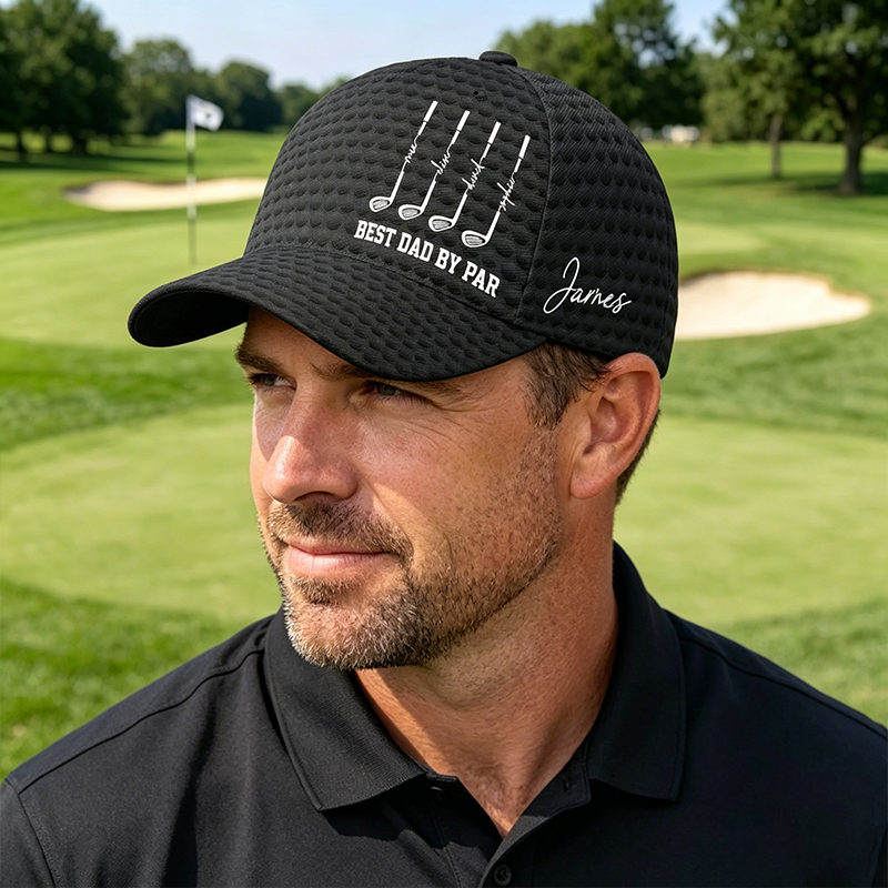 Personalized Golf Cap Best Dad By Par Custom Name Gift for Dad Grandpa Father's Day
