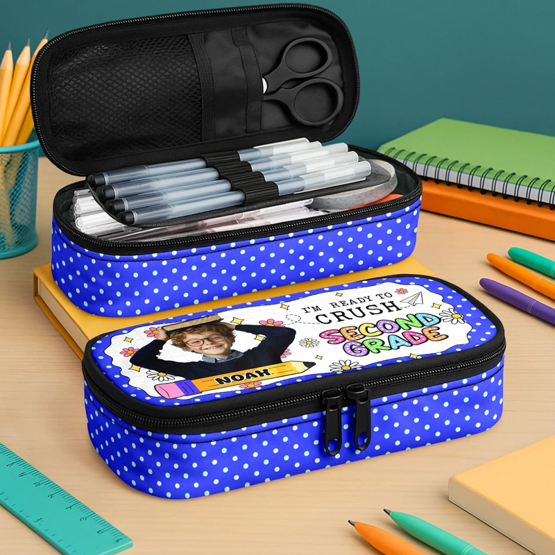 Personalized Kid Photo I am Ready To School Pencil Case Back To School Gift