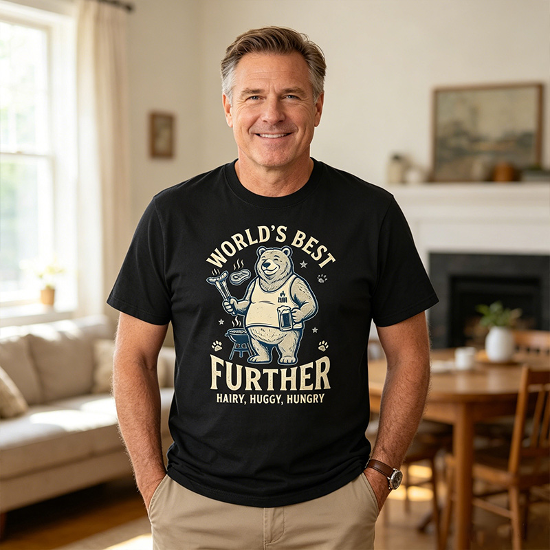 Personalized Word's Best Further Shirt Custom Dad T Shirt with Name Father's Day Birthday Gift for Him