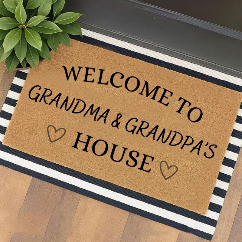 Personalized Welcome to Our House Doormat Housewarming Gift Durable Welcome Mat for New Home Indoor Outdoor Door Mat Family Home Decor Rug