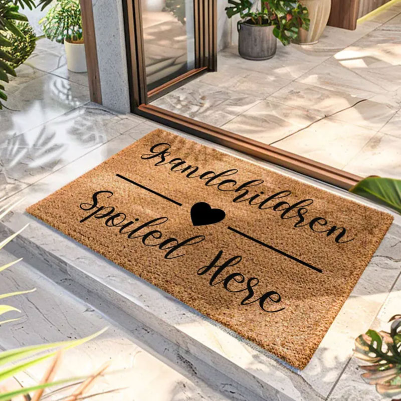 Personalized Grandkids Spoiled Here Doormat Housewarming Gift New Home Gift Grandparents Doormat Gifts for Christmas Grandchildren Doormat Welcome Mat