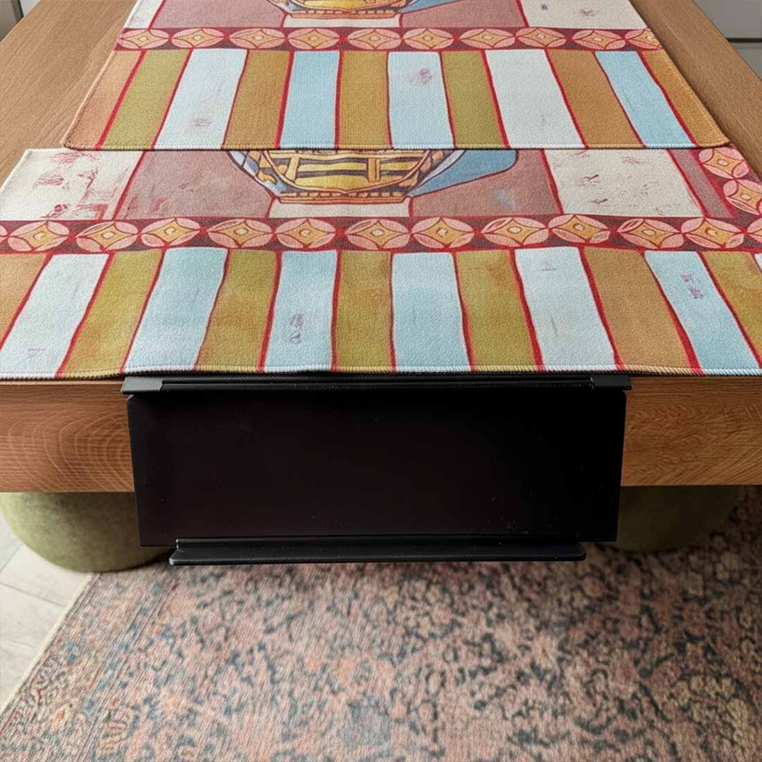 3D Print Mahjong Card Holder for Table Under Mat Slide  In Rack Angled Viewing Foldable Design