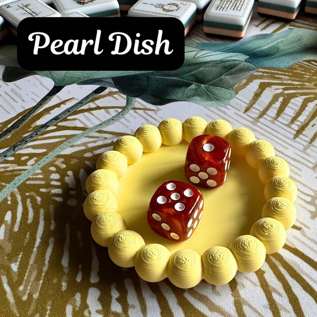 3D Printed Mahjong Trinket Dish Game Night Dice Tray Accessory