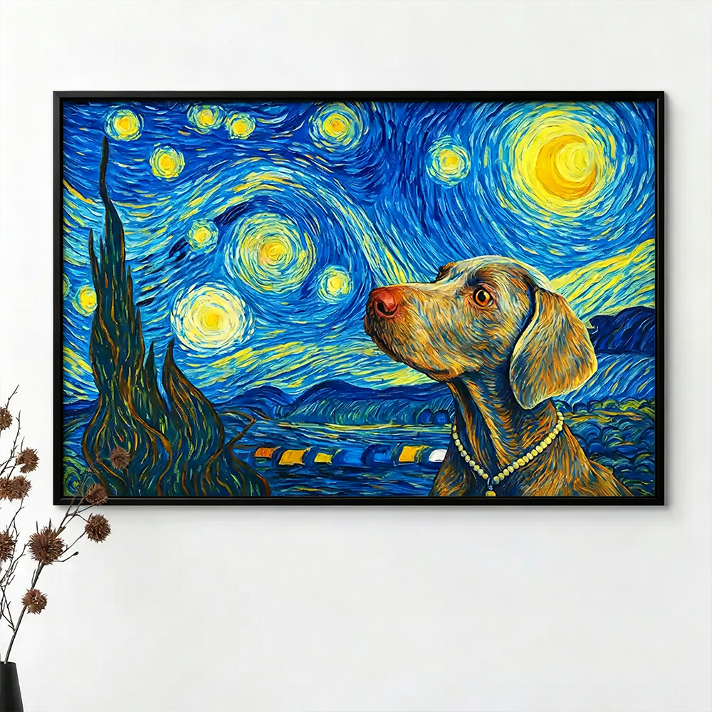 Personalized Pet Poster Custom Photo Starry Night Dog Cat Pet Gift for Pet Lovers