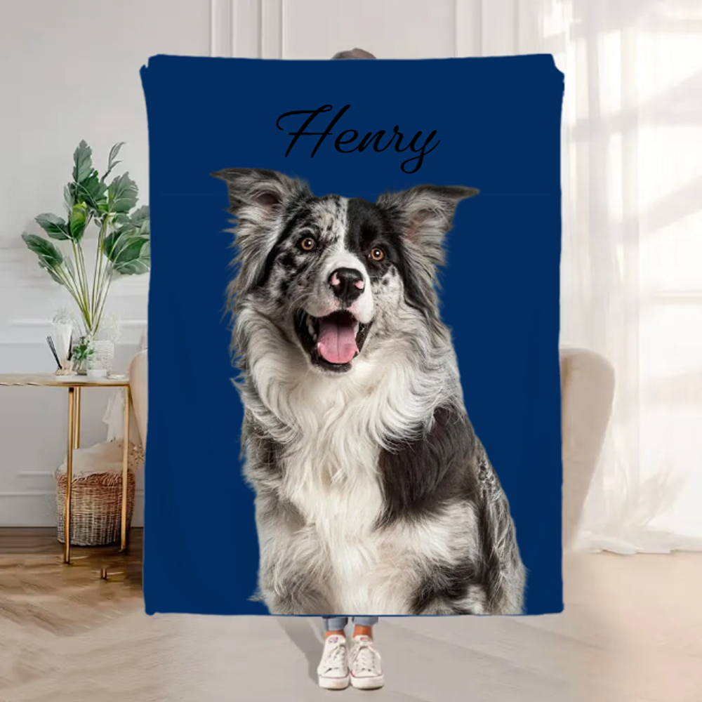 Personalized Pet Photo Blanket Custom Dog Portrait Blanket Pet Memorial Gift Cat Picture Blanket Gift for Pet Lovers