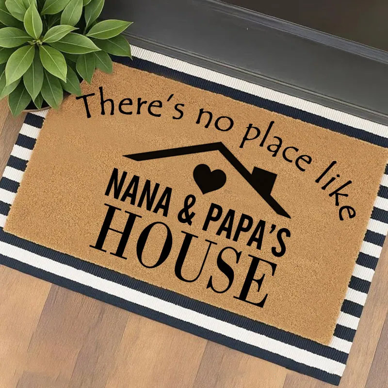 Personalized There’s No Place Like Nana and Papa’s House Welcome Mat Door Mat Home Doormat Grandparents Gift Grandma and Grandpa Memaw