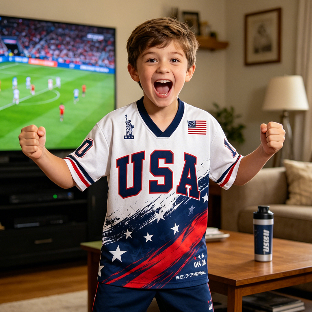 Personalized USA 26 Soccer Kids Mesh Jersey – Heart of Champions Made for Game Day