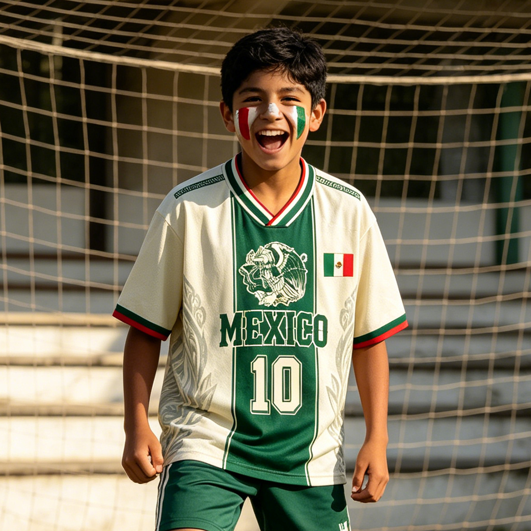 Personalized MX 26 Soccer Kids Mesh Jersey Classic Green Pride for Mexico Fans