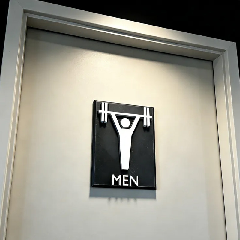 Personalized Gym Bathroom Signs 3D Printed Custom Fitness Gym CrossFit Personal Trainer Gift for Coach Trainer Gym Lover