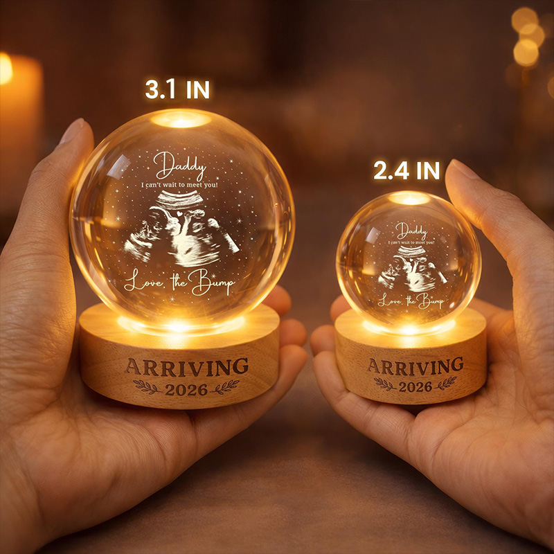 Personalized Daddy Reveal Ultrasound Ball Night Light Pregnancy Reveal New Dad Gift First Time Dad Gift Daddy To Be Gift for Him