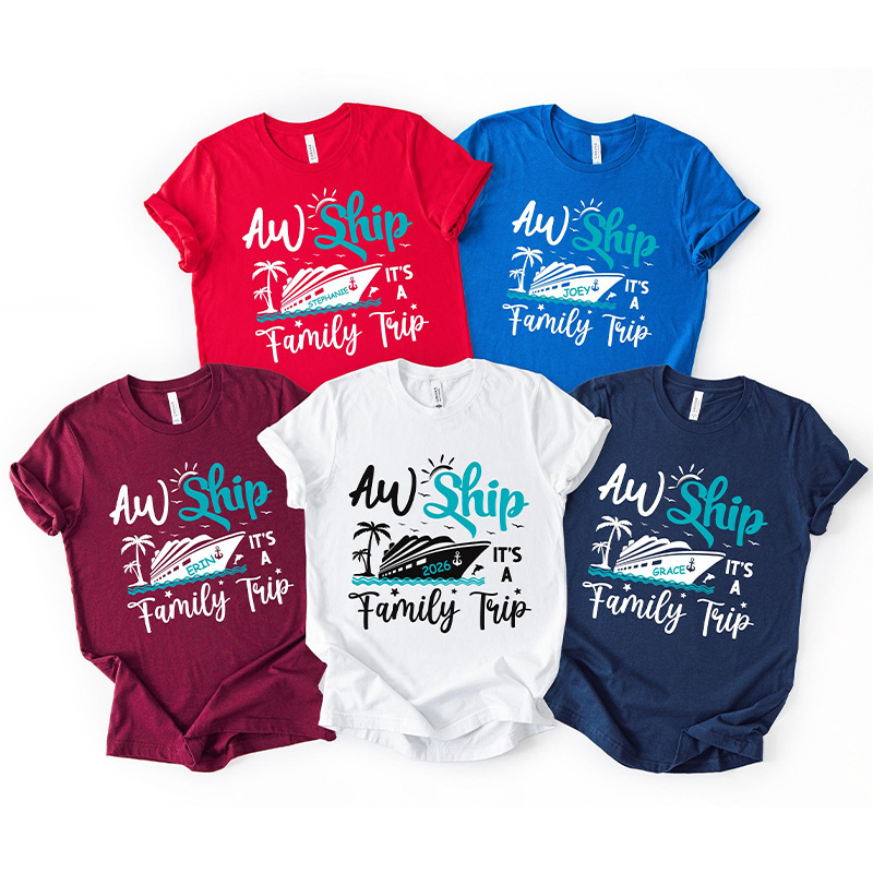 Personalized Family Cruise Trip Shirt Custom Matching Cruise Tees with Names Gift Family Vacation Tee Gift for Family Travel