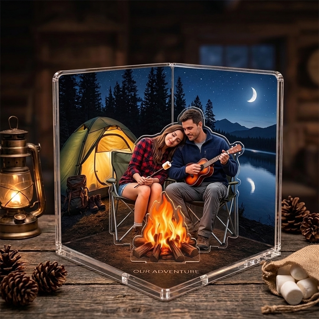 Personalized Couple Acrylic Photo Plaque 3D Couple Figurine Anniversary Gift for Her Romantic Gift Photo to Cartoon Stand Home Decor