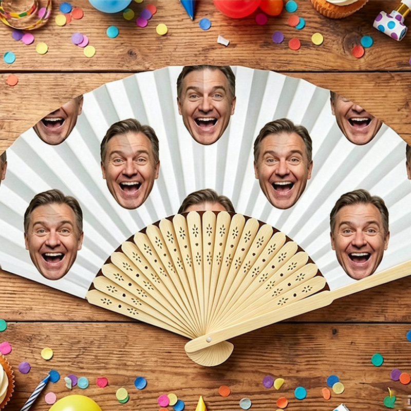 Personalized Photo Face Folding Paper Fans Custom Face Hand Fans  Funny Party Favors for Wedding Bachelorette Couple Gift Newlywed