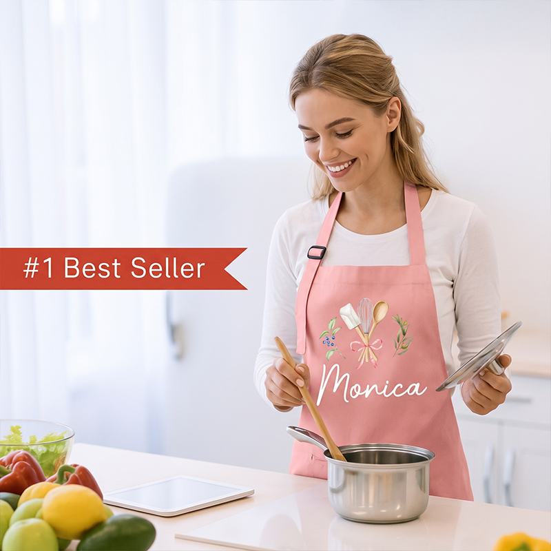 Personalized Mom & Kids Apron Custom Matching Aprons with Pockets Matching Apron Set Mommy and Me Gift 