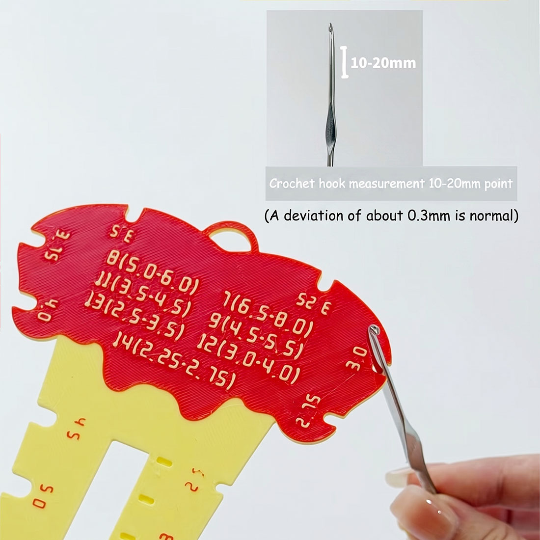 3d Printed Apple Calipers Needle Size Measuring Rulers Density Rulers Knitting Needles Crochet Hooks