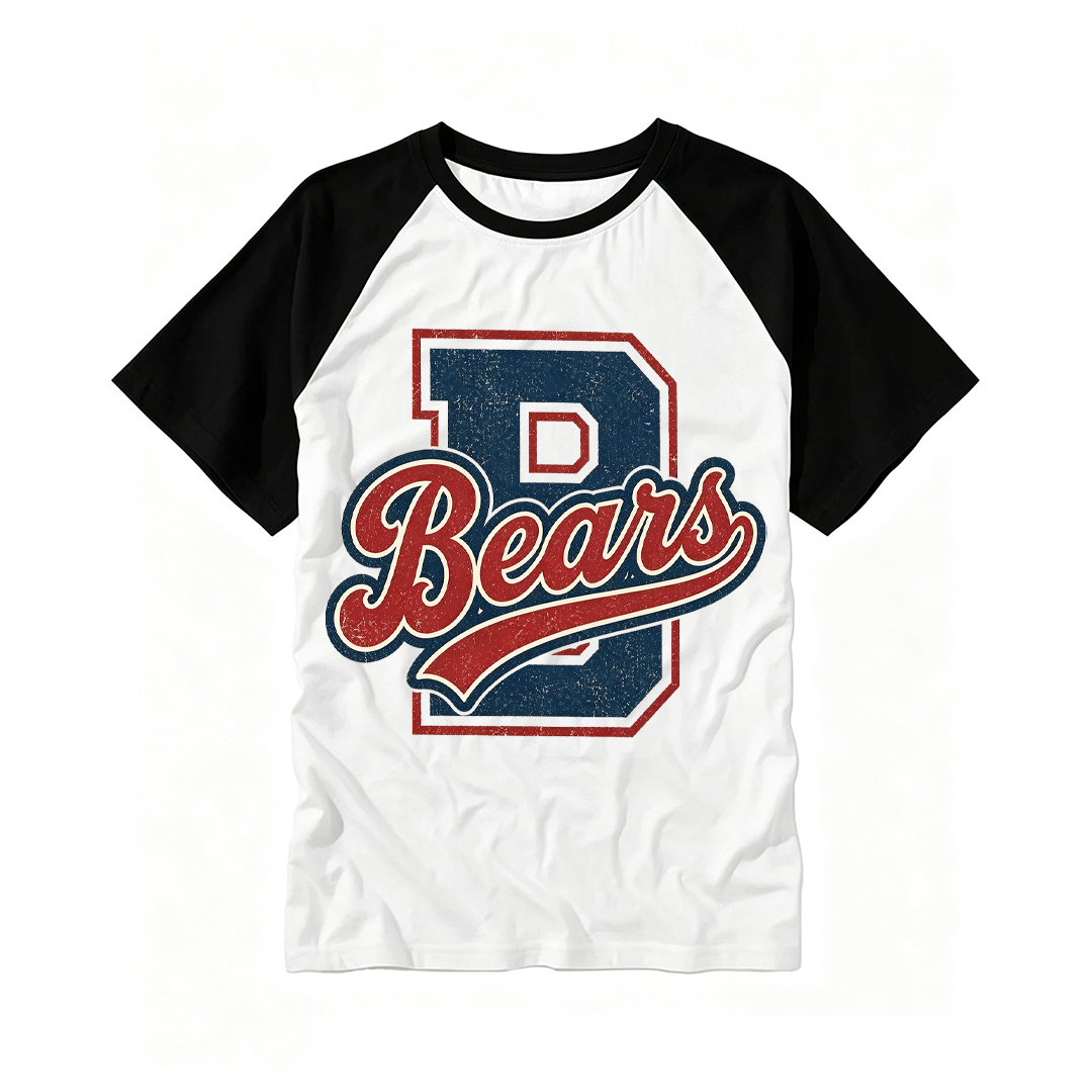 Personalized School Mascot Raglan Baseball T-Shirt Custom Mascot Name Gift for Team Player