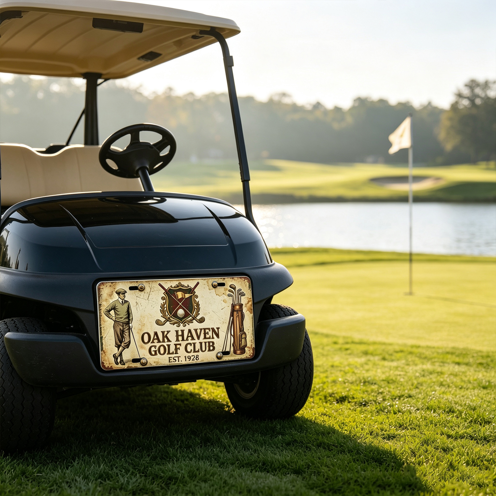 Personalized Golf License Plate Custom Golf Club Name and Logo for Golf Club