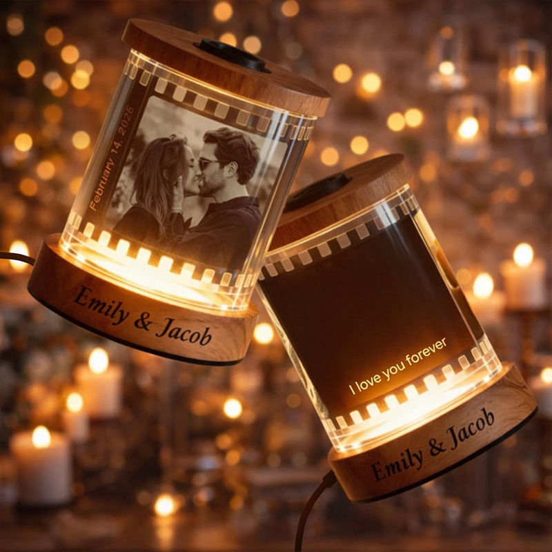 Personalized Film Reel Night Light Engraved Base Custom Valentine’s Day Gift for Him Her Couple Gift Unique Wedding Anniversary Keepsake
