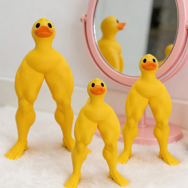 Personalized 3D Printed Funny Muscle Muscular Legs Duck Meme Desk Decor Birthday Gift for Friends Gym Rat Gym Lovers