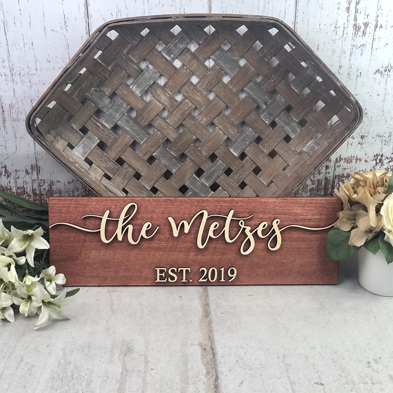 Personalized Family Name Wood Sign Custom Established Year Family Gift Housewarming Gift New Home Gift