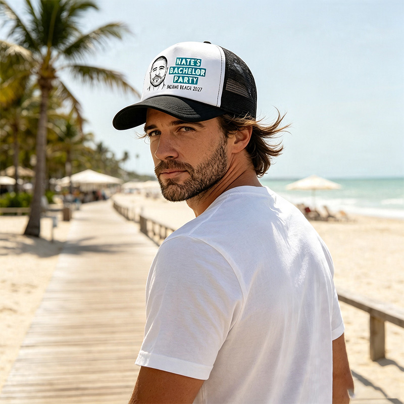 Personalized Bachelor Party Trucker Hat Custom Photo Bachelor Party Hats Groomsmen Hats for Bachelor Party Groomsmen Gift Bachelor Party Hat
