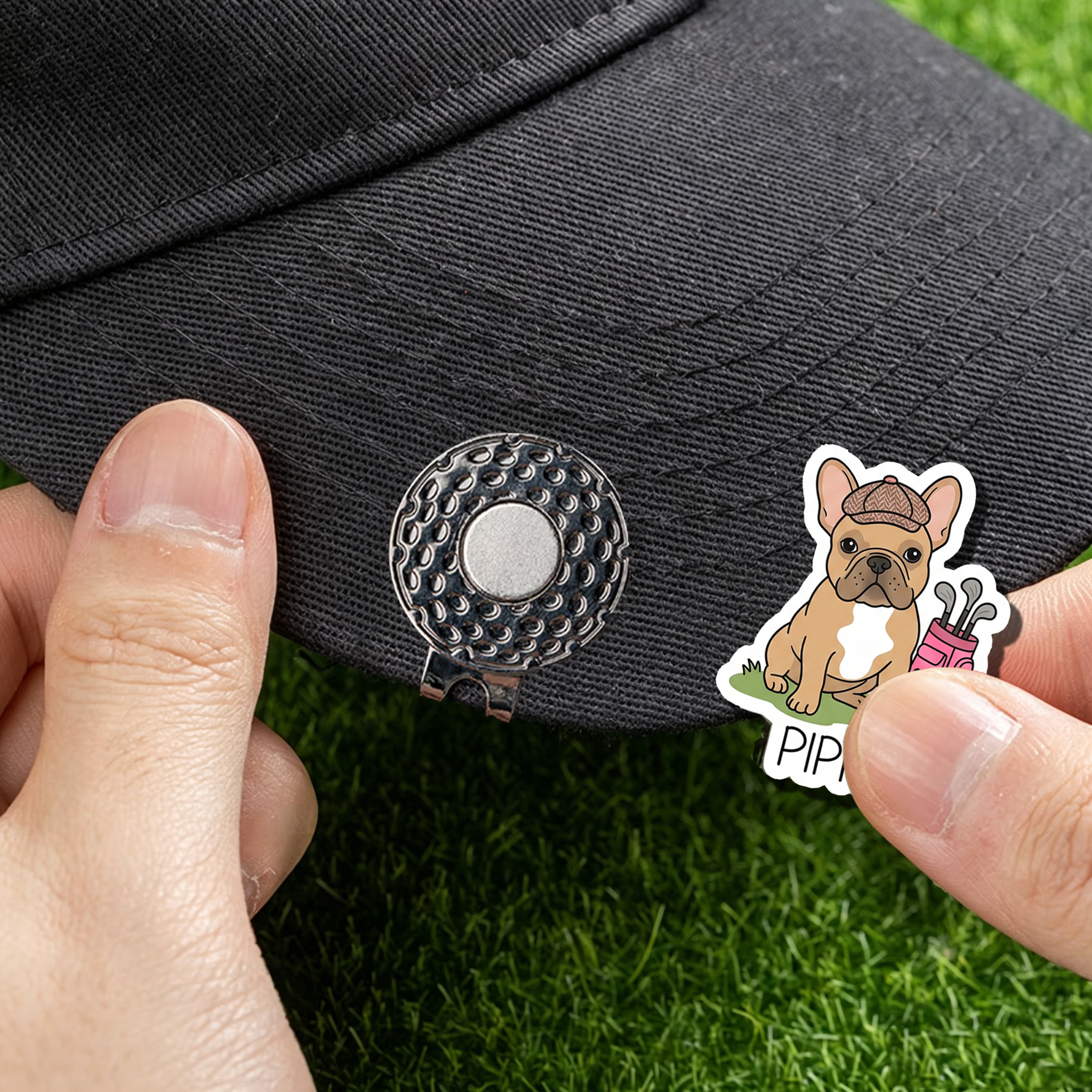 Personalized Pet Golf Ball Marker Magnetic Hat Clip Custom Pet Photo and Name Gift for Golf Lovers